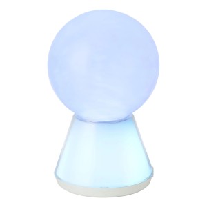 Eglo LED-Wolkentischleuchte, transparent, mit RGB-Licht und sanftem Wolkeneffekt auf konischem Fuß. Moderne Dekoleuchte.