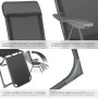 Tectake Gartenstuhl Anthrazit: klappbar, verstellbare Rückenlehne, Fußteil, Kopfpolster, Aluminiumgestell.