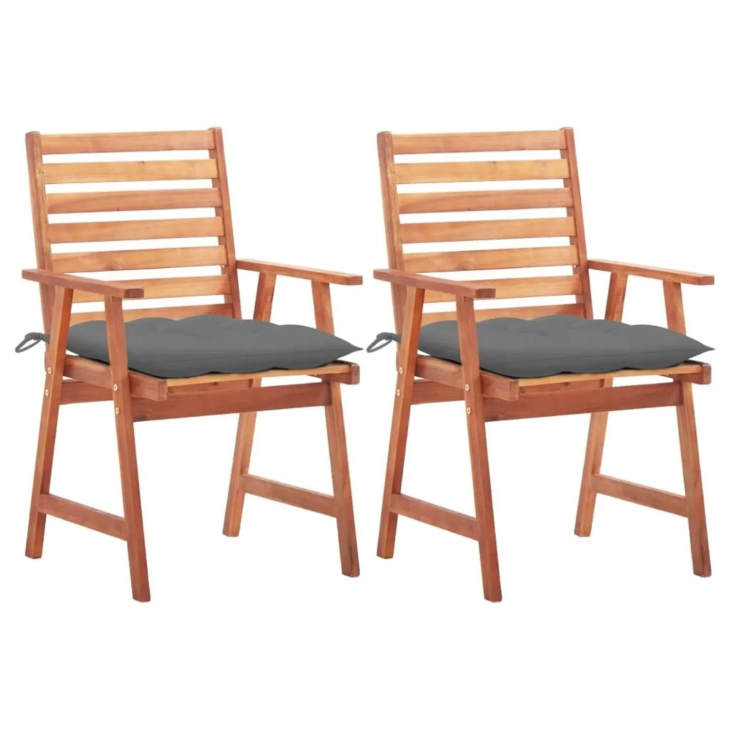 vidaXL Garten-Essstühle 2 Stk mit Kissen Massivholz Akazie 3064336