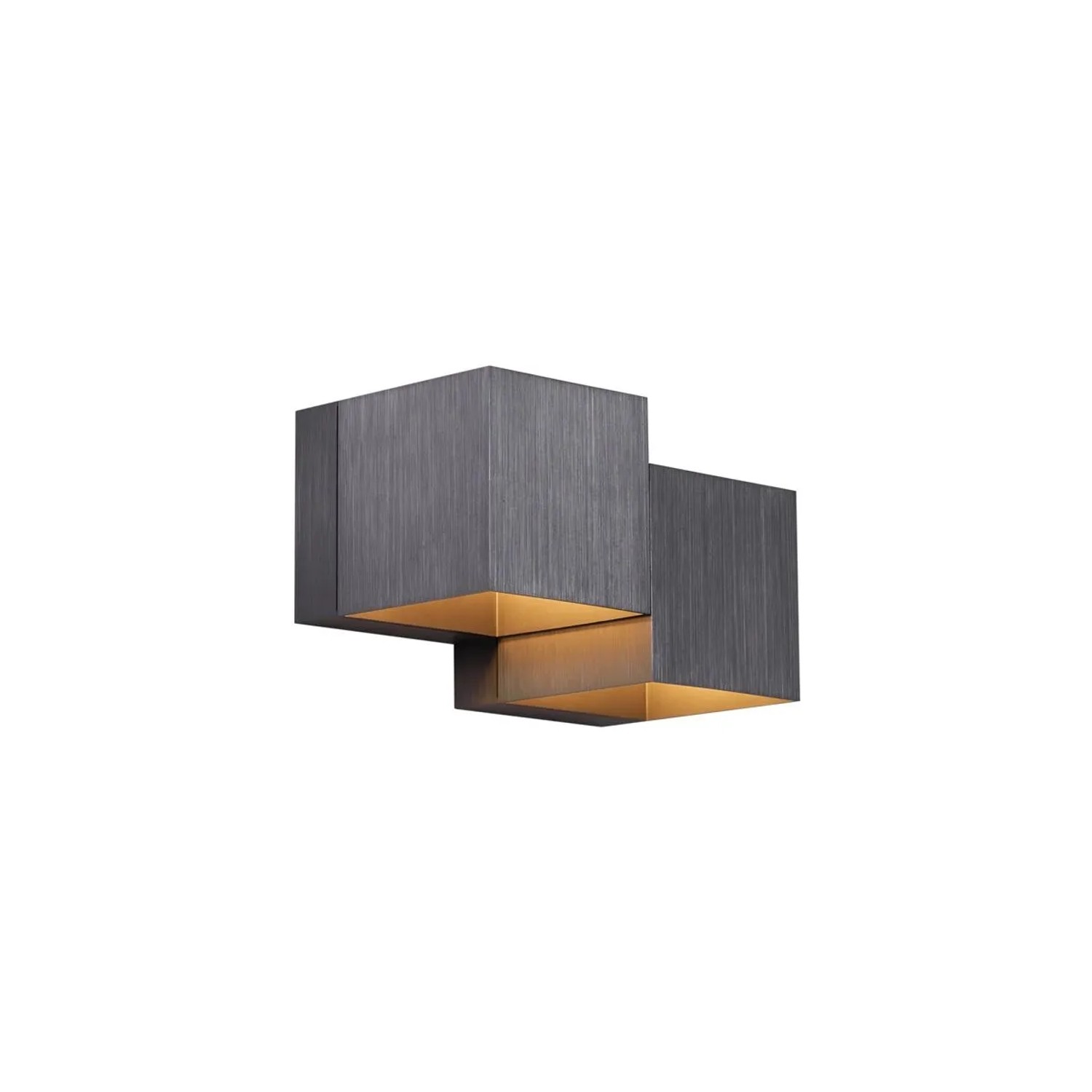 QAZQA Moderne Wandleuchte Gunmetal 2 Flammig Transfer Double