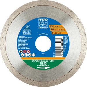 Pferd Diamanttrennscheibe, 125 mm Durchmesser, für Winkelschleifer, zum Trennen von Fliesen.