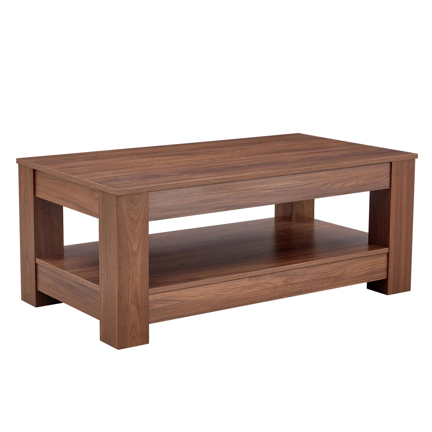 okwish Couchtisch mit Holz MDF Wohnzimmer Schlafzimmer Büro 100x50x45cm Walnuss