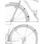 Force Schutzbleche 28 Zoll, 48mm breit, mit Streben am Vorder- und Hinterrad eines Fahrrads.