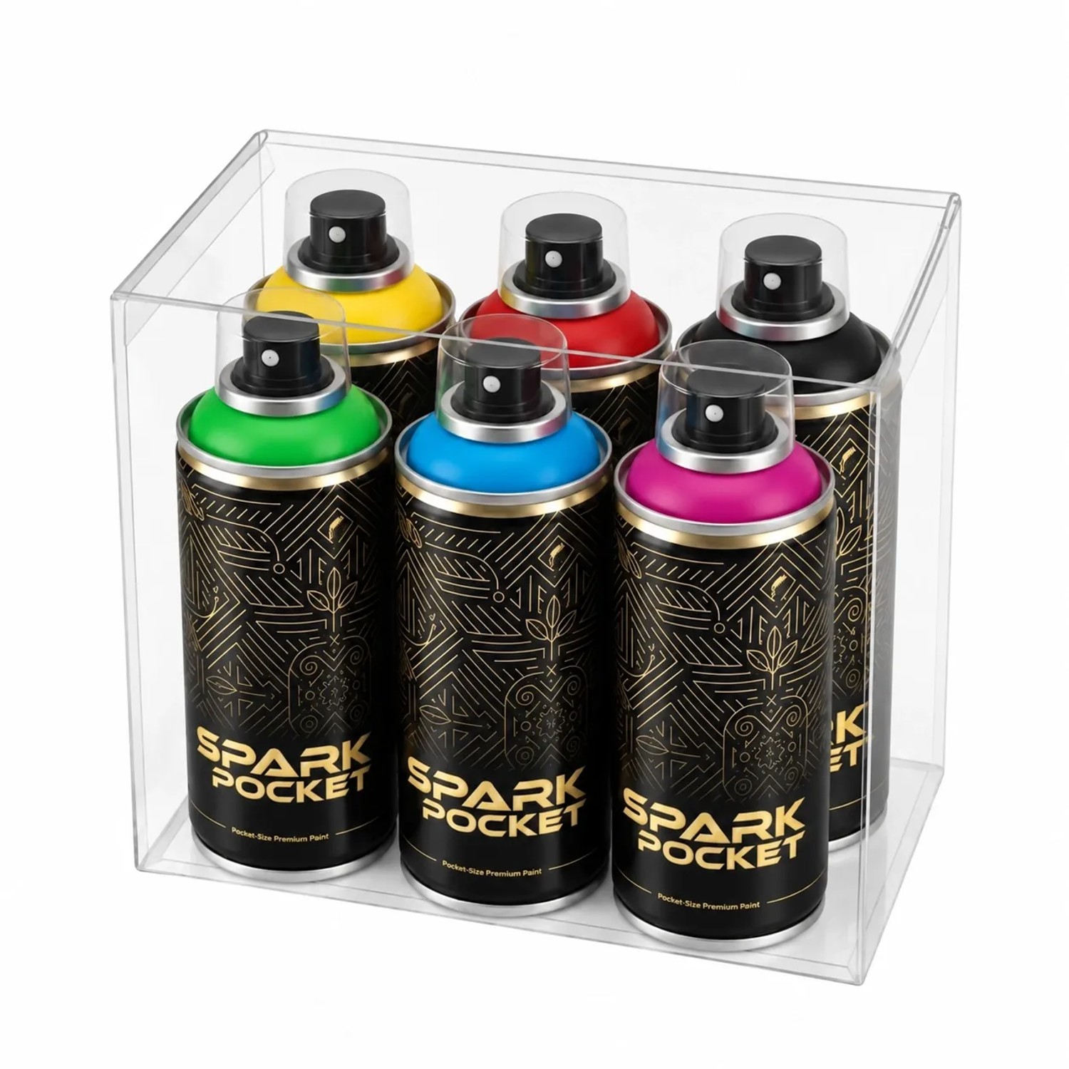 SPARK Pocket 6er Set Gelb Rot Grün Blau Magenta Schwarz 6x200 ml