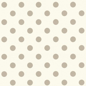 Bricoflor Kindertapete mit goldenen Punkten auf creme-beigem Grund. Gepunktete Vliestapete für Baby- und Kinderzimmer.