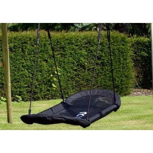 Schwarze OutdoorToys Nestschaukel (120x65 cm) als Zubehör für Spieltürme.