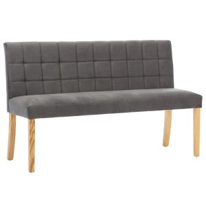Graue vidaXL Bank aus Samt (140 cm) mit Rückenlehne und Holzbeinen. Möbel für Wohnzimmer oder Flur.