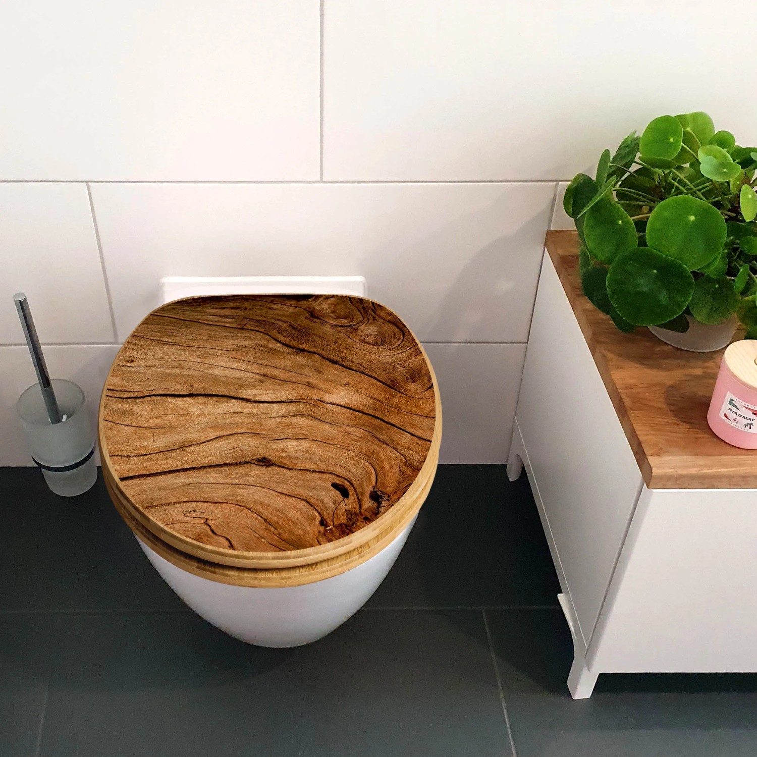 Banjado Toilettendeckel Absenkautomatik Bambus Holz Design kaufen bei OBI