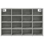 vidaXL Schuhschrank, Betongrau, mit 16 Fächern aus Holzwerkstoff, 103x30x67 cm.