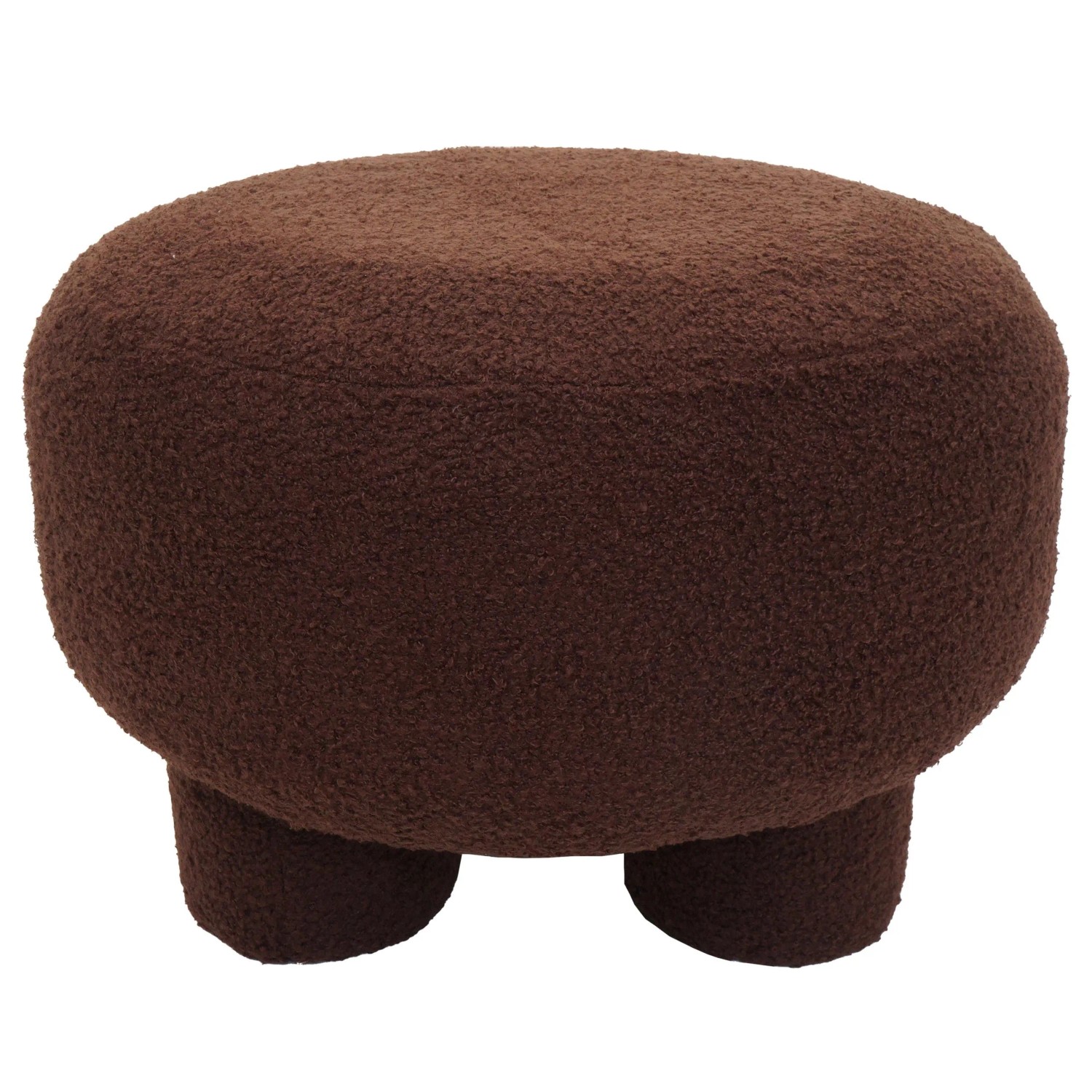 MCW Hocker Q49 Stoff/Textil Bouclé 55cm Dunkelbraun