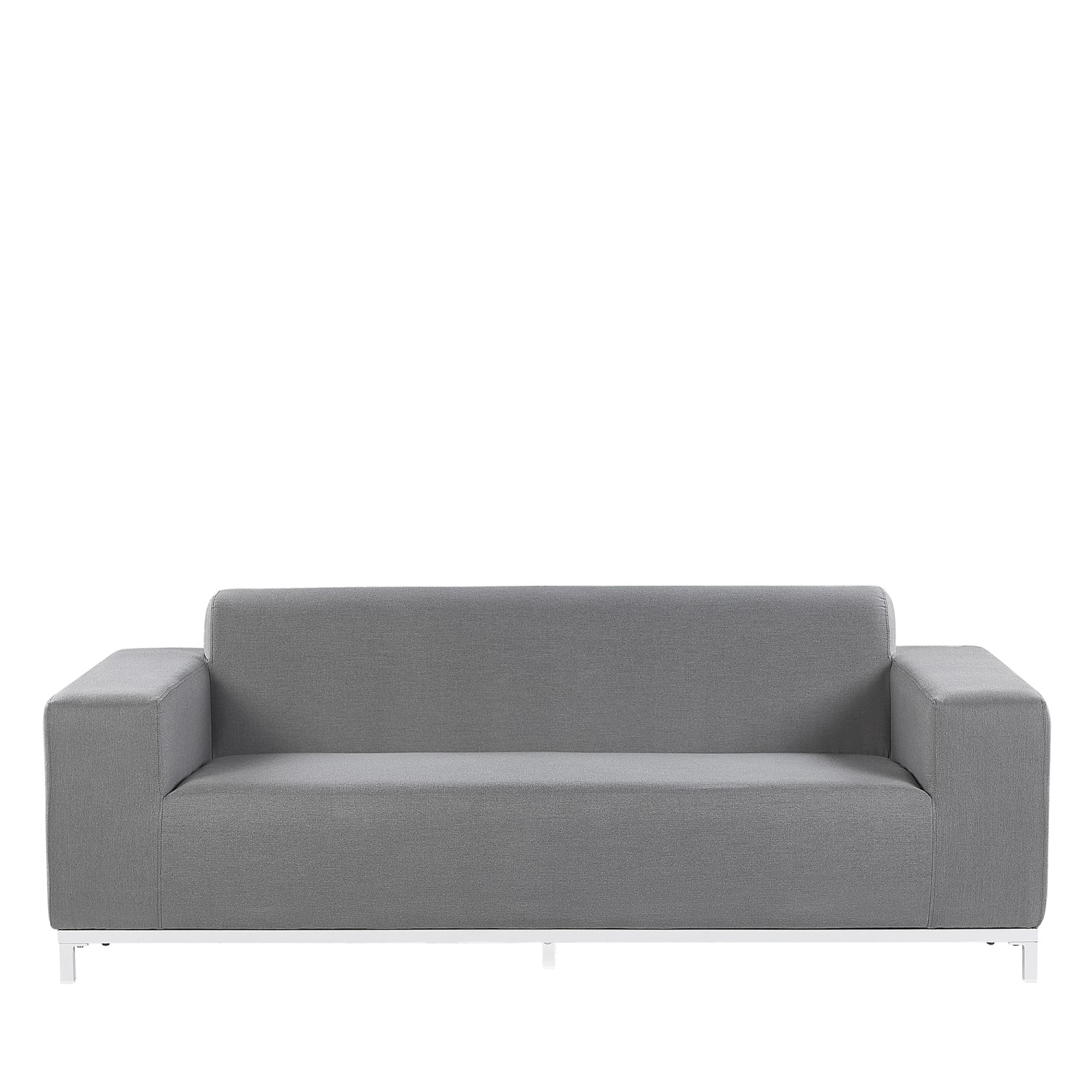Beliani Gartensofa Grau Weiss 84x182x66
