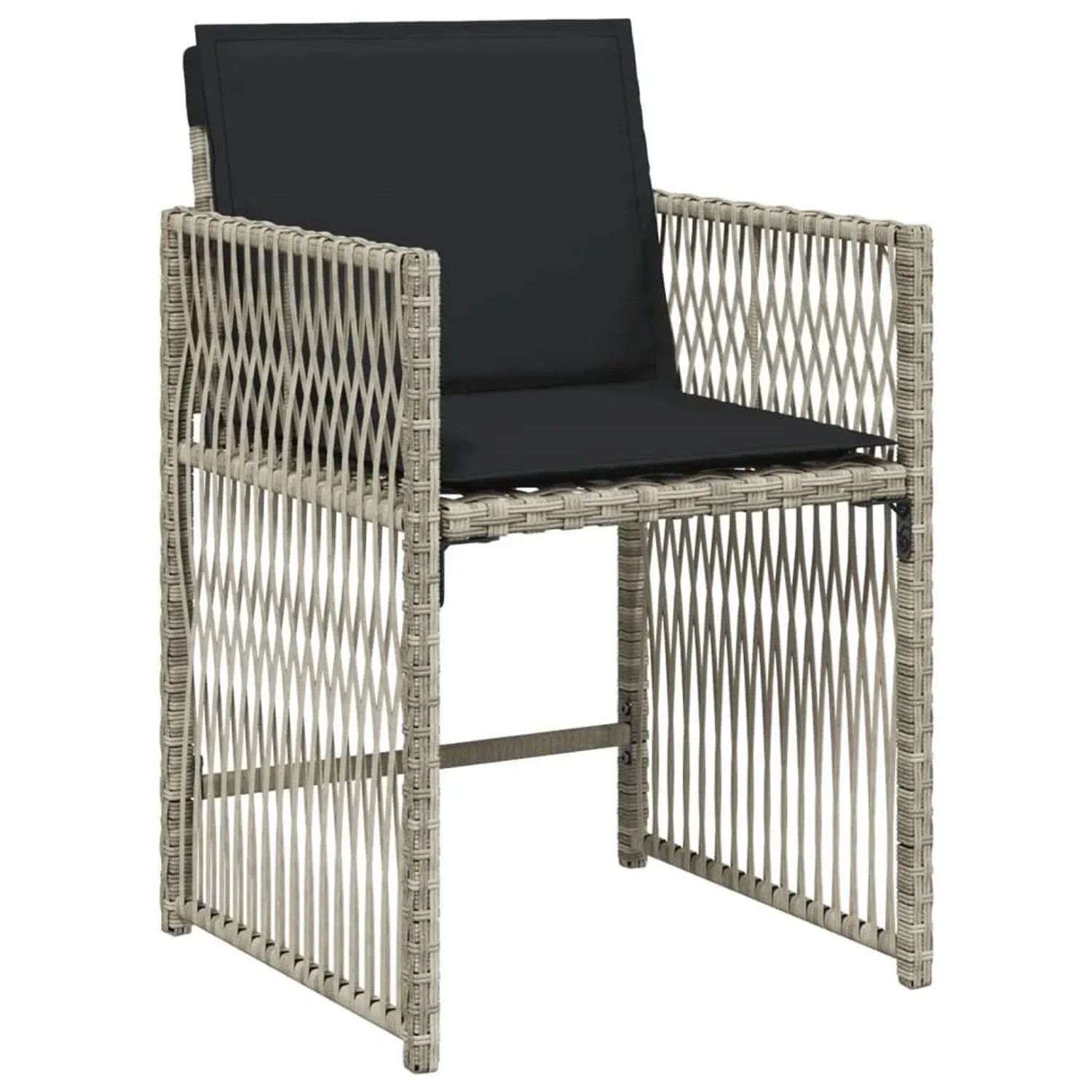 vidaXL Gartenstühle mit Kissen 4 Stk Hellgrau Poly Rattan 365039 günstig online kaufen