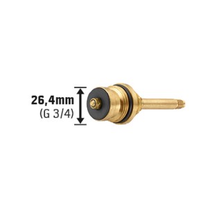 Ventiloberteil aus Messing, Ø 26,4 mm (G 3/4), für Unterputzventile.