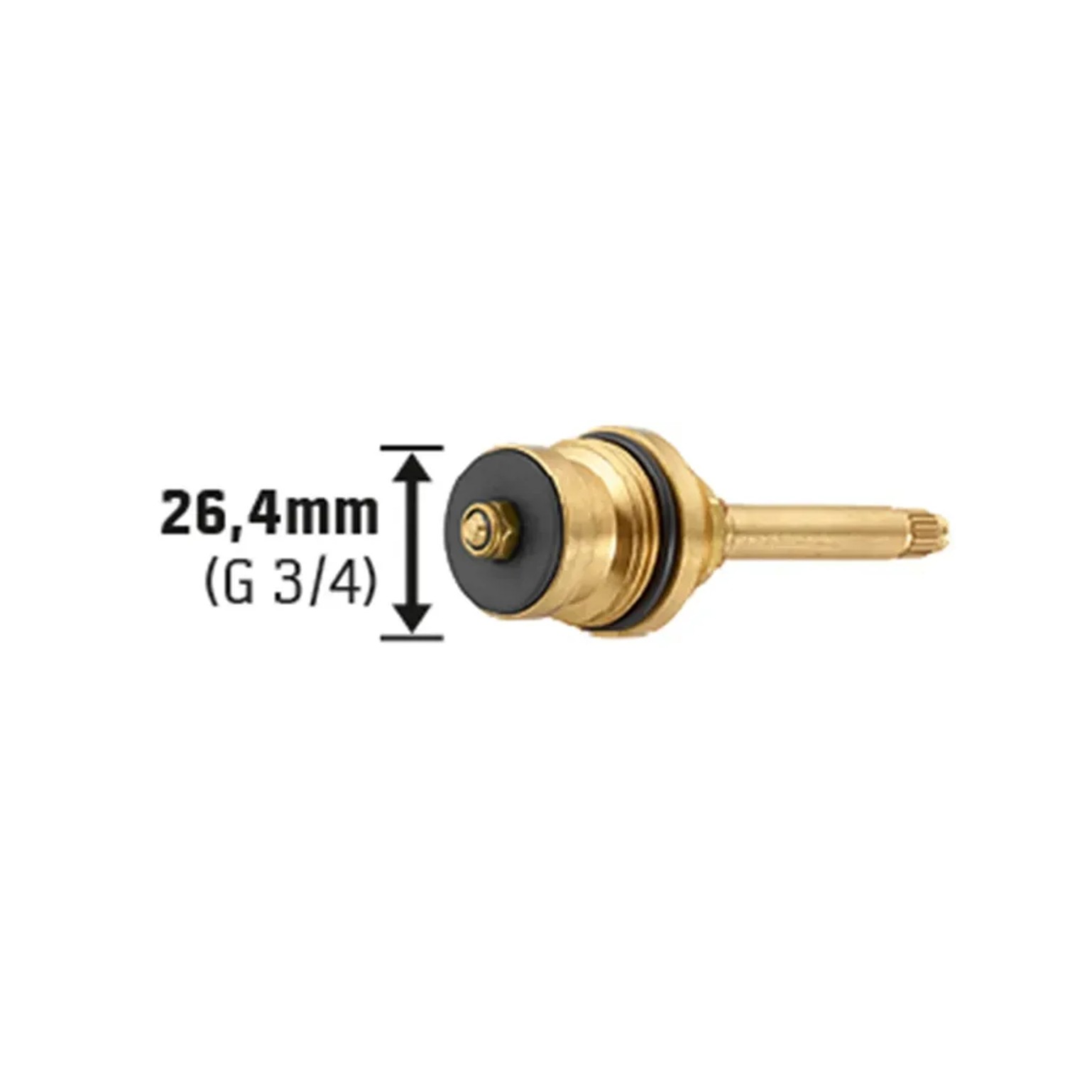 Ventiloberteil aus Messing, Ø 26,4 mm (G 3/4), für Unterputzventile.