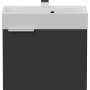 Posseik Badmöbel Cubi Slimline, 50 cm, Grafit: Waschbeckenunterschrank mit Mineralgusswaschbecken.
