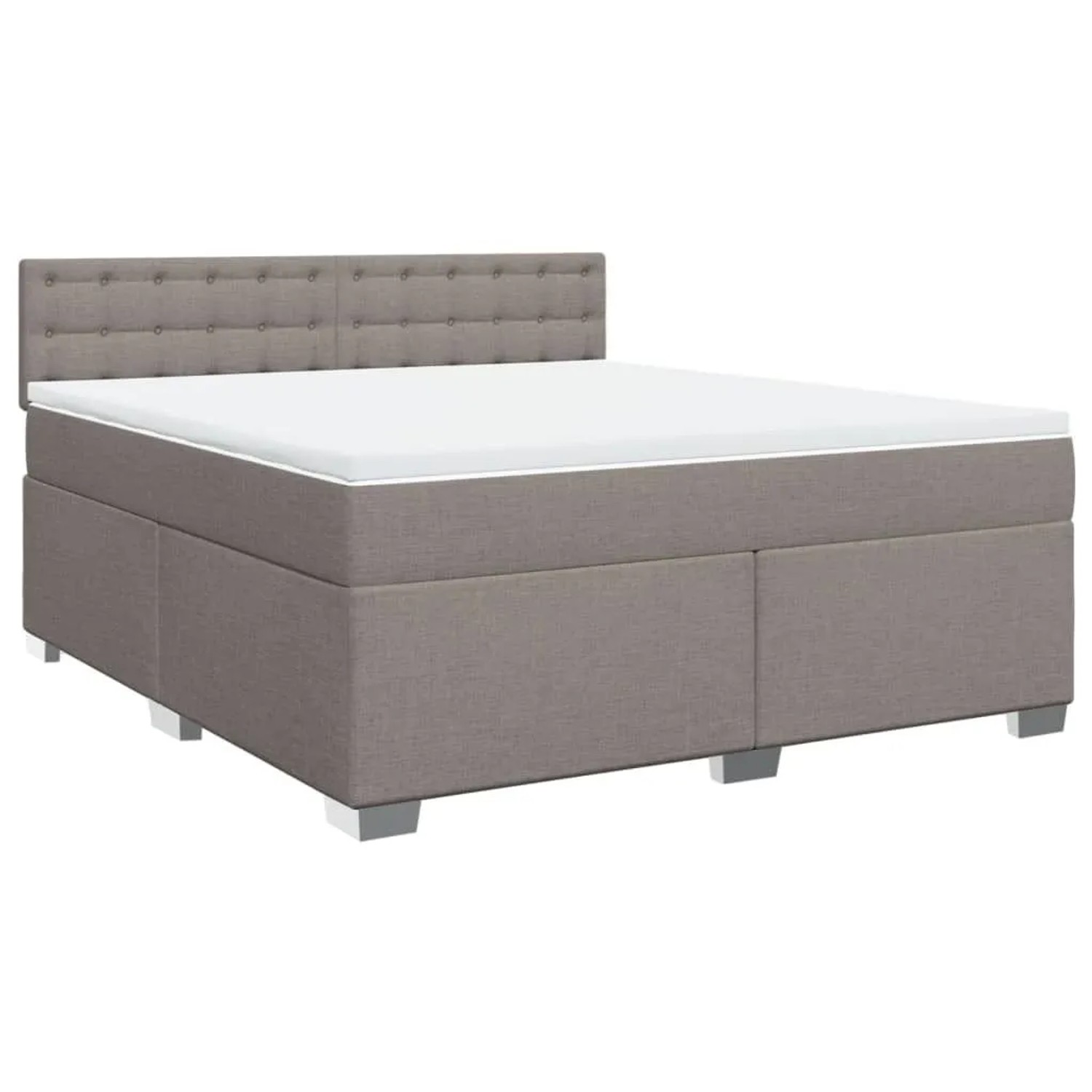 vidaXL Boxspringbett mit Matratze Taupe 180x200 cm Stoff 3285985