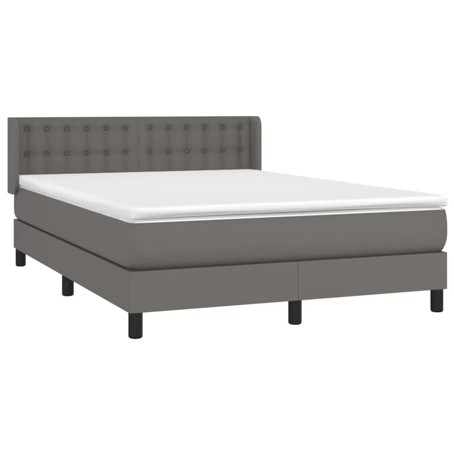 vidaXL Boxspringbett mit Matratze Grau 140x190 cm Kunstleder 3130779 günstig online kaufen
