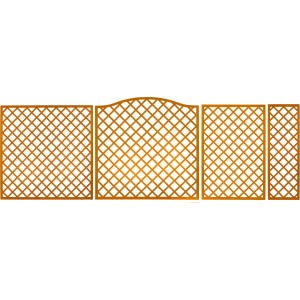 Sichtschutzzaun Nancy, pinienfarben, 180x90cm, aus Kiefernholz mit Rautenmuster, für Garten und Terrasse.