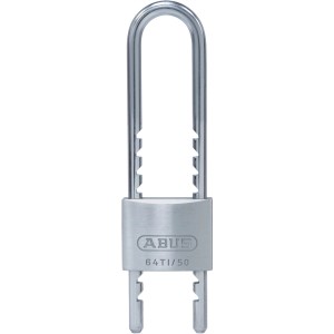 Abus Vorhangschloss 64TI/50HB mit hohem, verstellbarem Bügel aus gehärtetem Stahl.