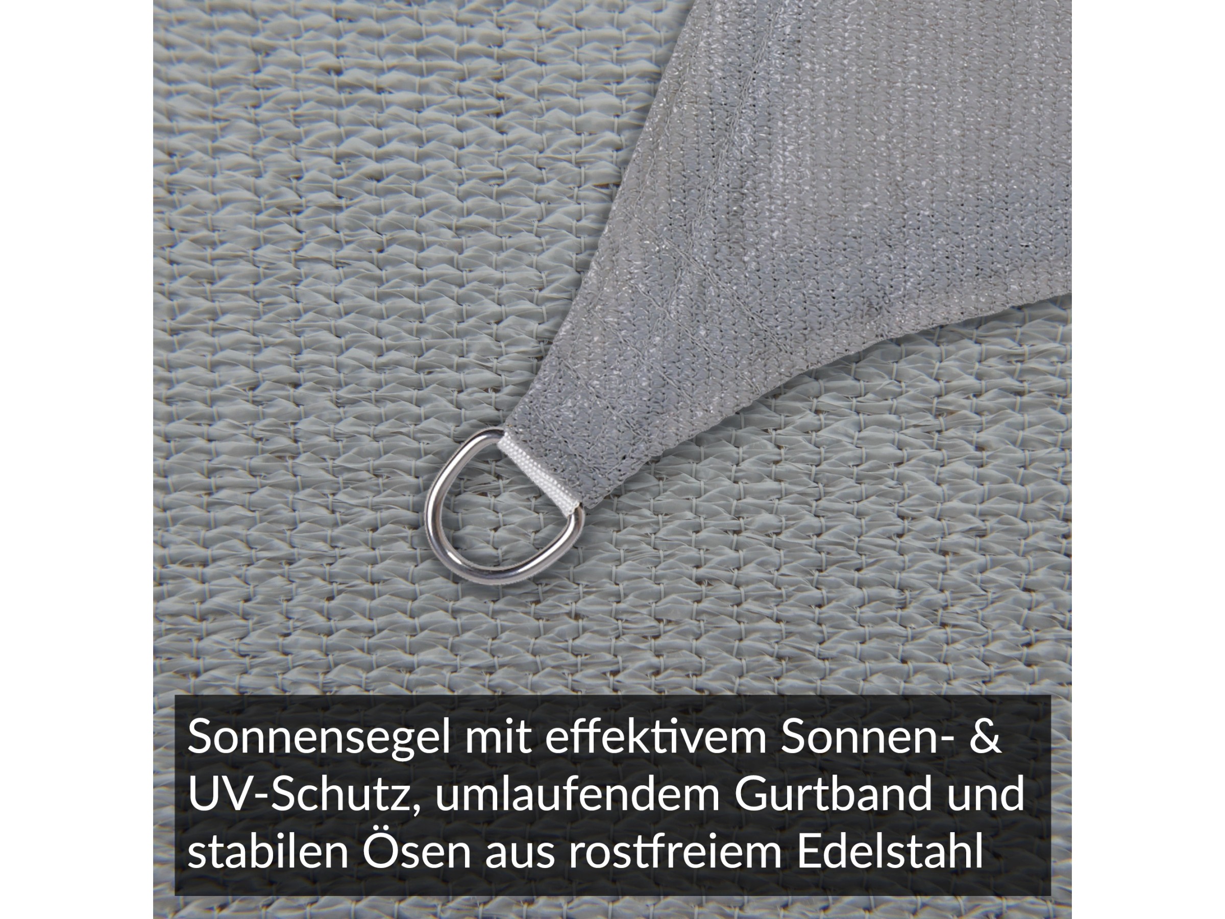 Sonnensegel Rechteckig 2x5m – Wasserdicht, UV-Schutz 98%, Mit Befestigungs-Seilen, Für Garten, Terrasse, Camping (dunkelgrau)