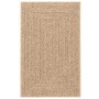 Beiger vidaXL ZIZUR Outdoor-Teppich in Jute-Optik, rechteckig, geflochtene Struktur, UV-beständig für Innen und Außen.