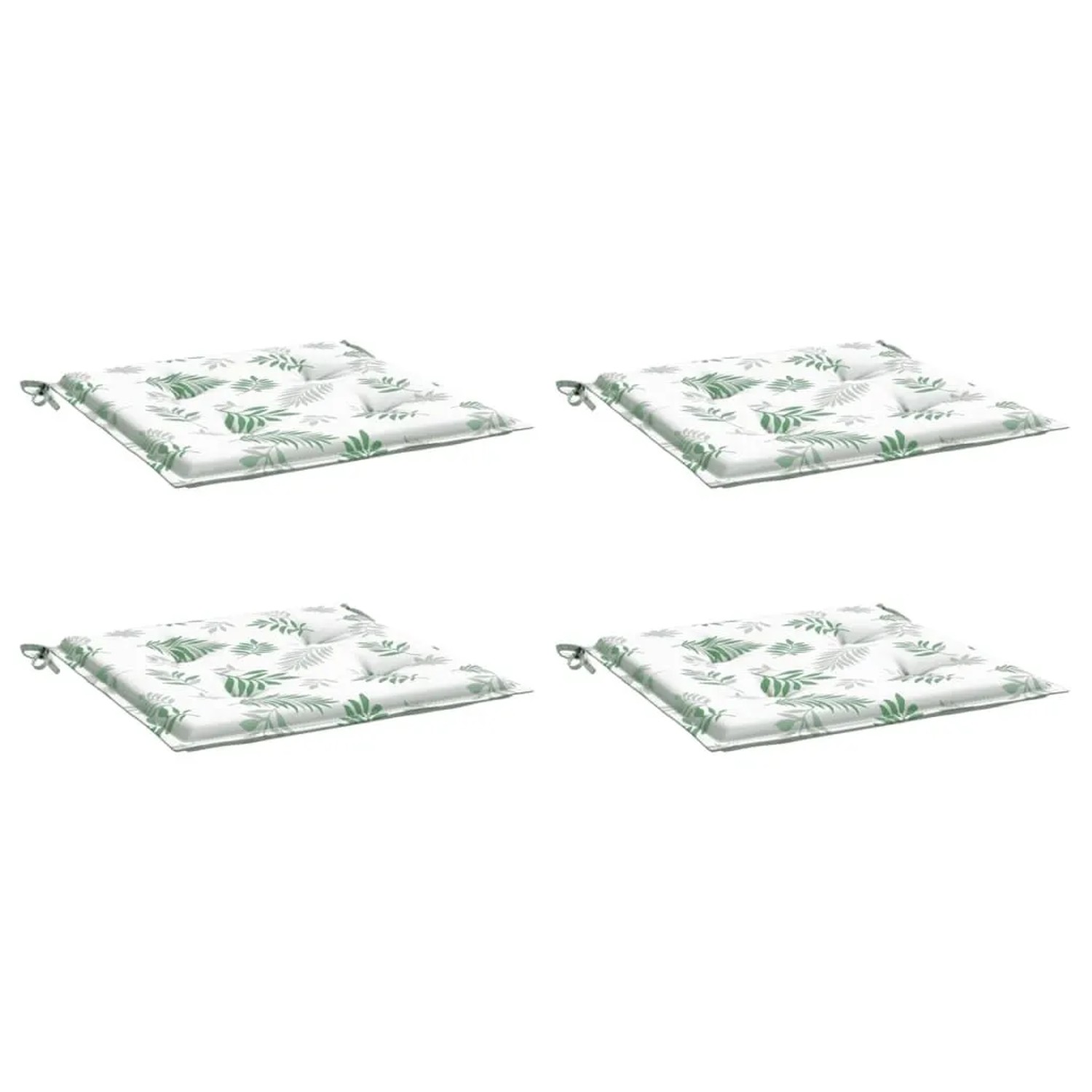 vidaXL Stuhlkissen 4 Stk Blattmuster 50x50x4 cm Stoff 361087