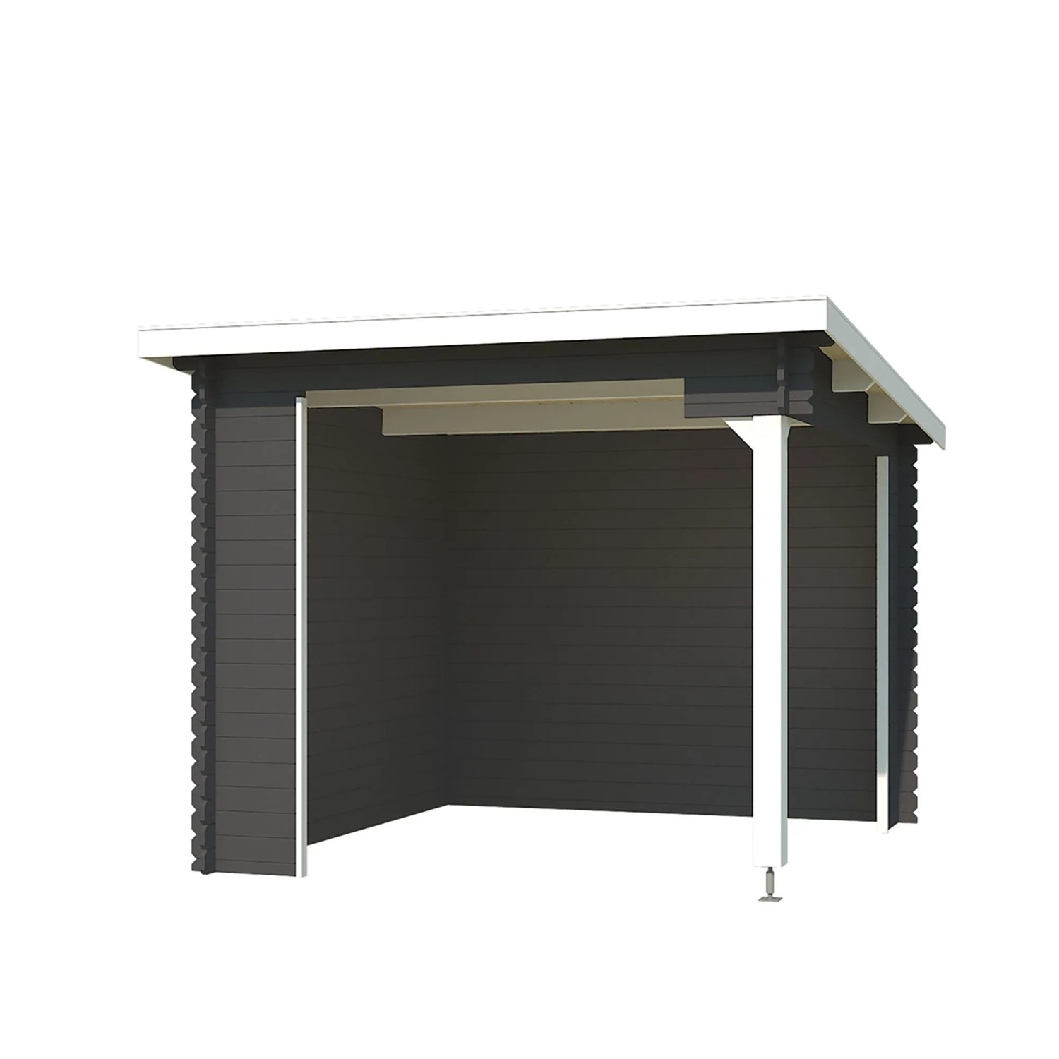 Lasita Gartenhaus Buffalo 275 in Carbongrau, 275x275 cm, offene Bauweise.