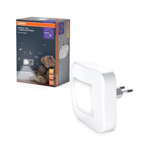 Osram LED-Nachtlicht Lunetta Hall, weißes Steckdosenlicht mit Tag-/Nacht-Sensor.