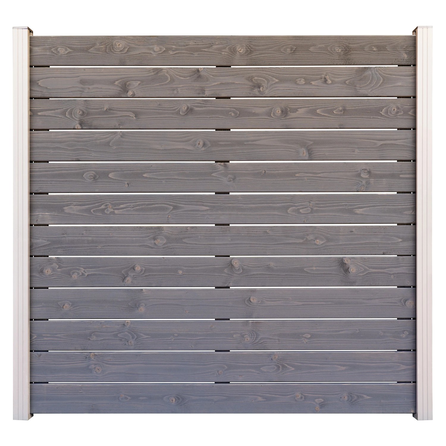 GartenLand Holz Zaun Manchester Steckzaun MA05 ca. 180x180cm Fichte Hellgrau Lasiert Ohne Pfosten