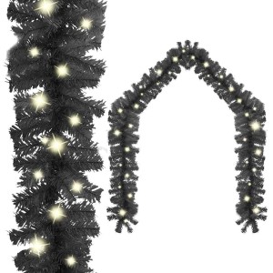 vidaXL Weihnachtsgirlande, 20 m, Schwarz, mit LEDs für festliche Deko.