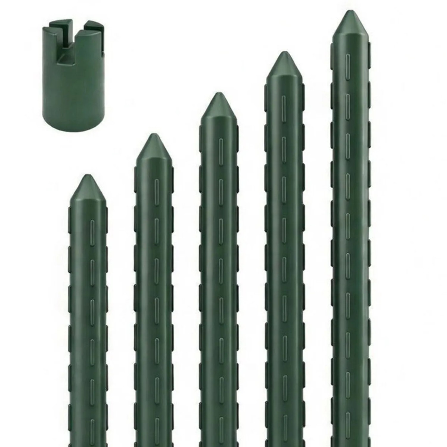 TTL GARDEN Rankstäbe 150cm 11mm 5er Set Grün Stahlkern Kunststoffbeschichtet Pflanzstäbe Rankhilfe Garten Gewächshaus