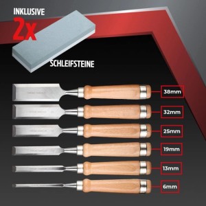 bestTools Stechbeitel Set 6-teilig aus Chrom-Vanadium Stahl für Holz