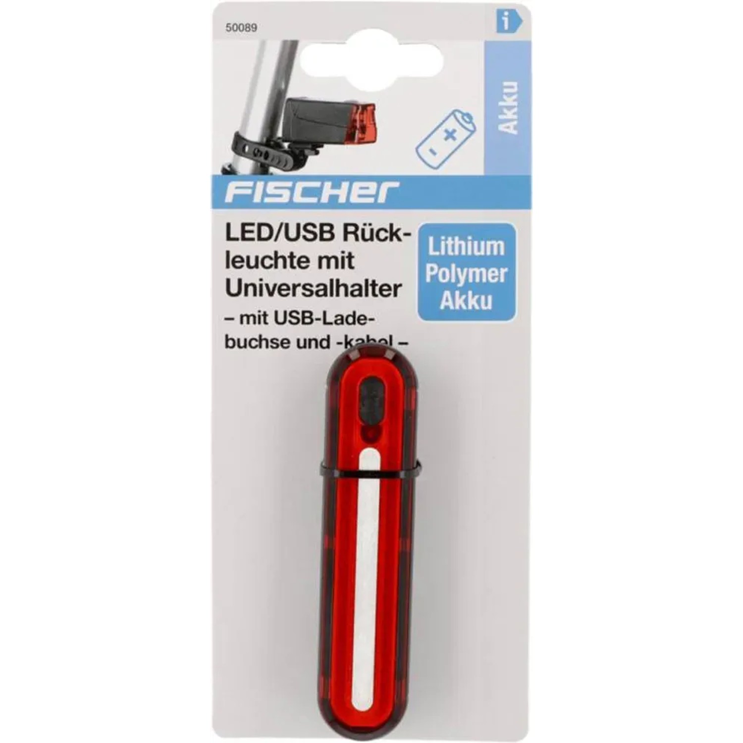 Fischer Fahrrad Rücklicht LED Akku 50 Lux STVZO kaufen bei OBI
