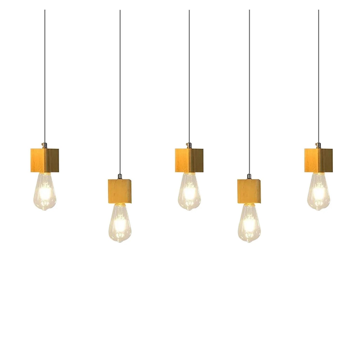 NETTLIFE Pendelleuchte aus Holz L6cm Braun