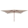 MCW Sonnenschirm Lissabon 3x4m in Creme mit Holzgestell.