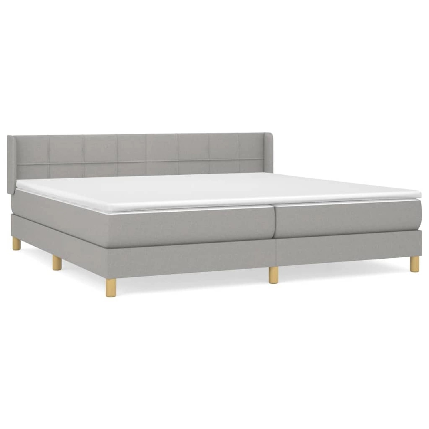vidaXL Boxspringbett mit Matratze Hellgrau 200x200 cm Stoff 3130297 günstig online kaufen