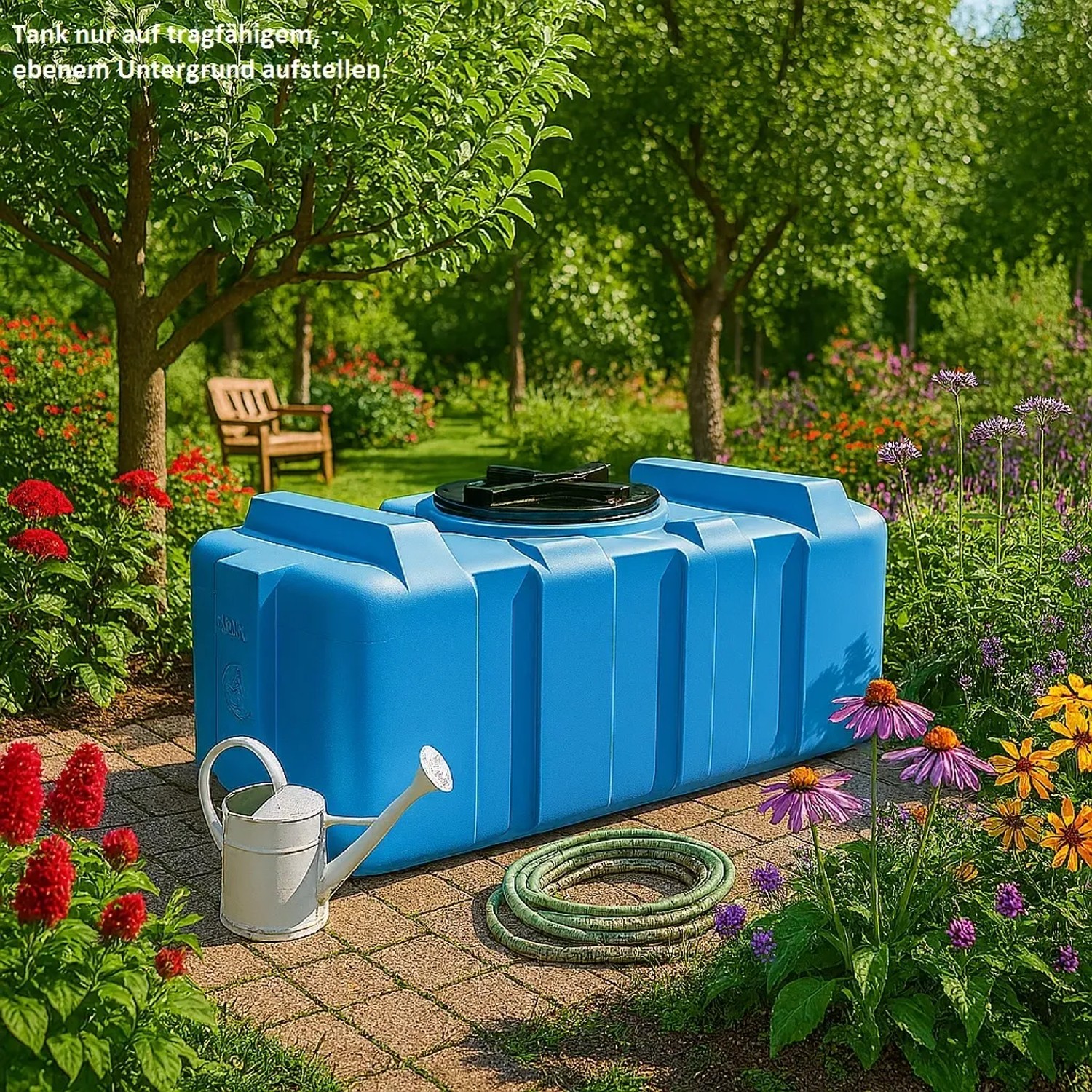KMND 300L Rechteckig Trinkwasser Wassertank Blau_4