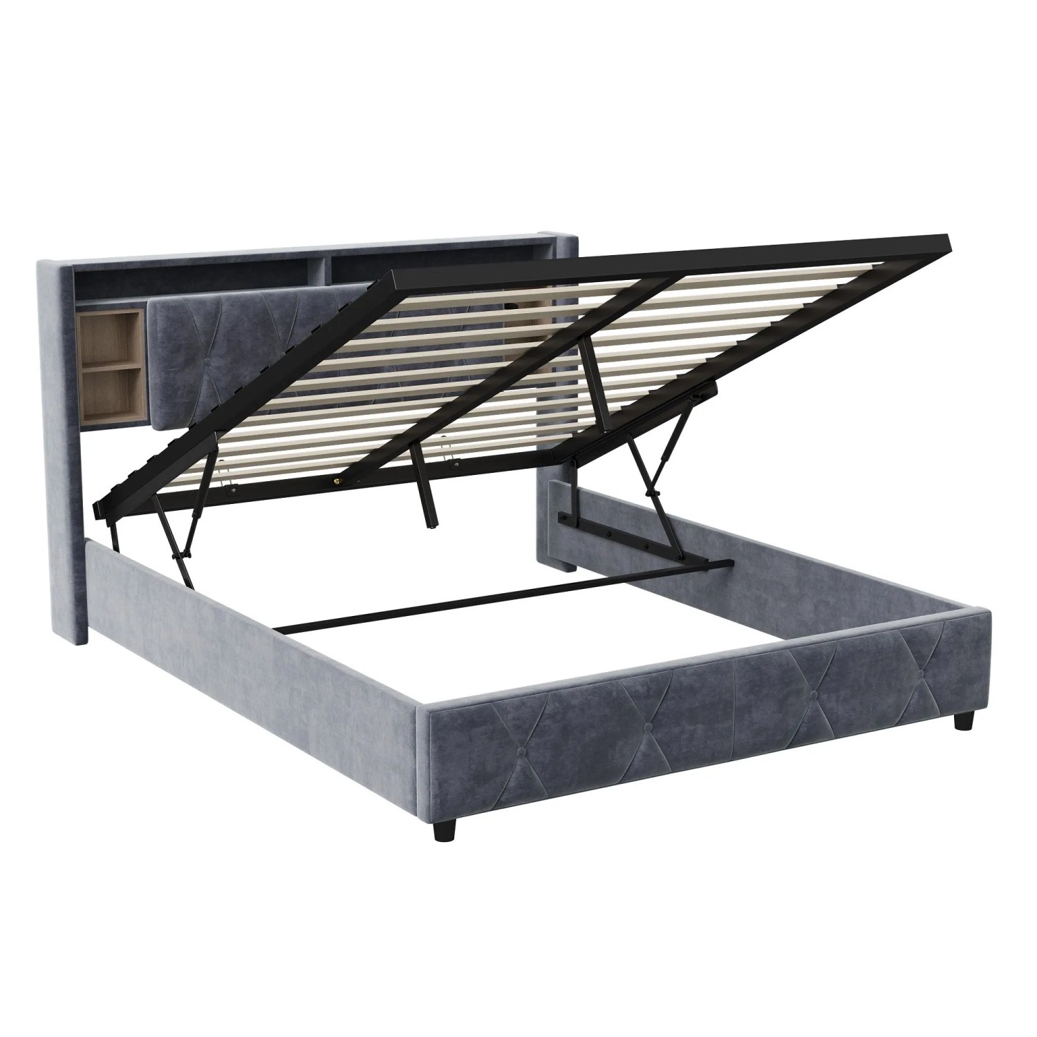 PXloue Polsterbett 160x200-Doppelbett mit Stauraum Kopfteil & Hydraulischem günstig online kaufen