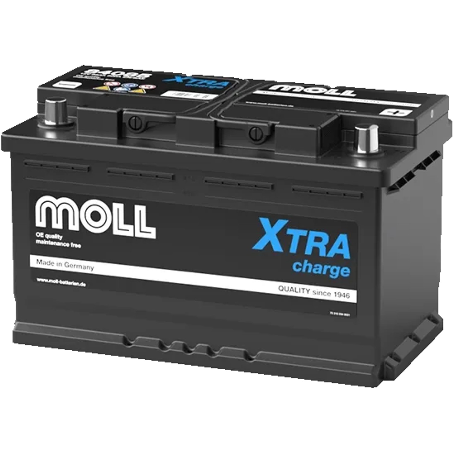 MOLL Batterien 84085 12V 85Ah 800A Xtra Charge Starterbatterie Made in Germany
