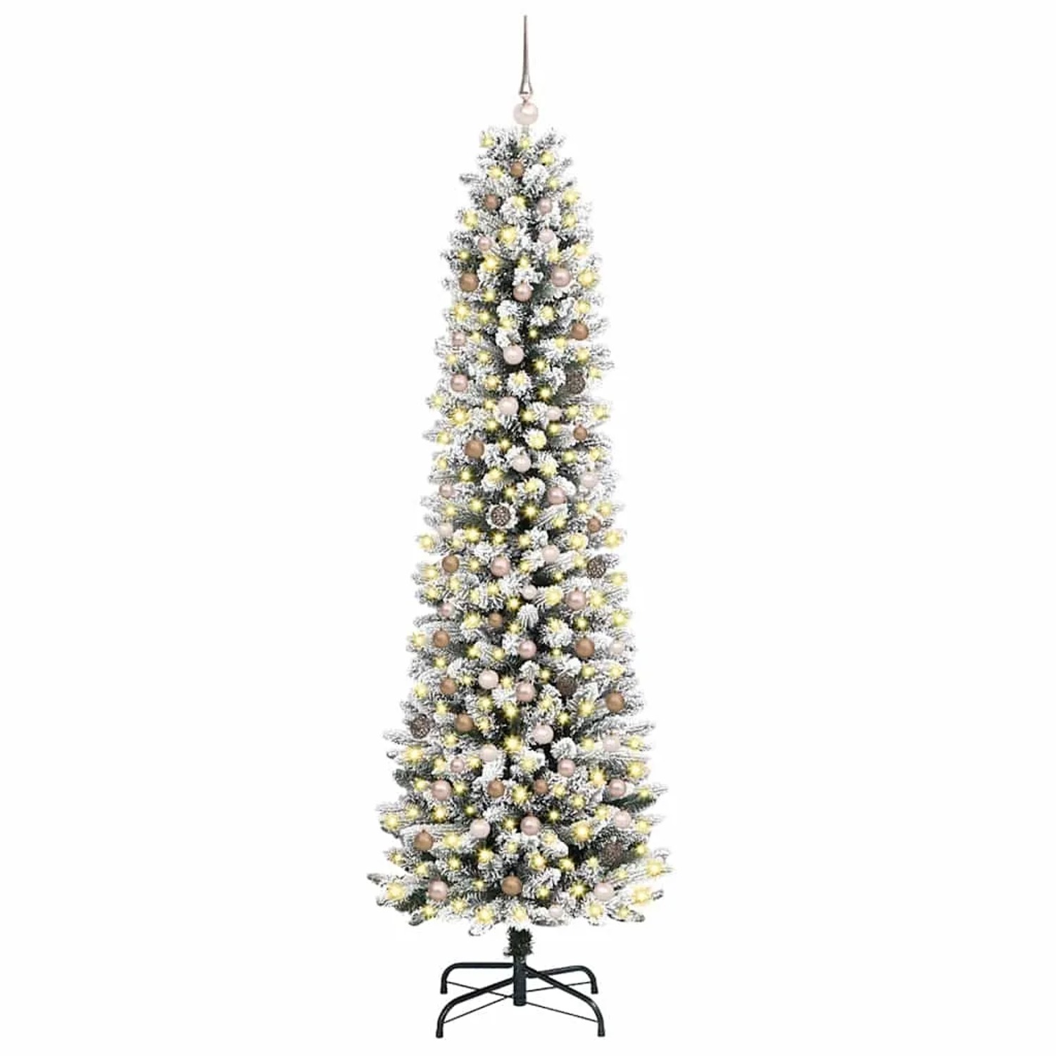 vidaXL Künstlicher Weihnachtsbaum mit 300 LEDs mit Ständer Weiß 240 cm 3396127