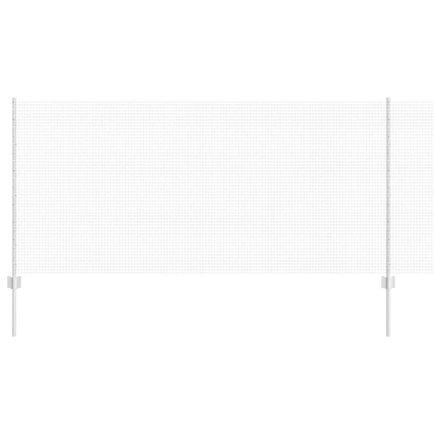 vidaXL Zaun mit Pfosten Silber 1 x 25 m Stahl 3336361 günstig online kaufen