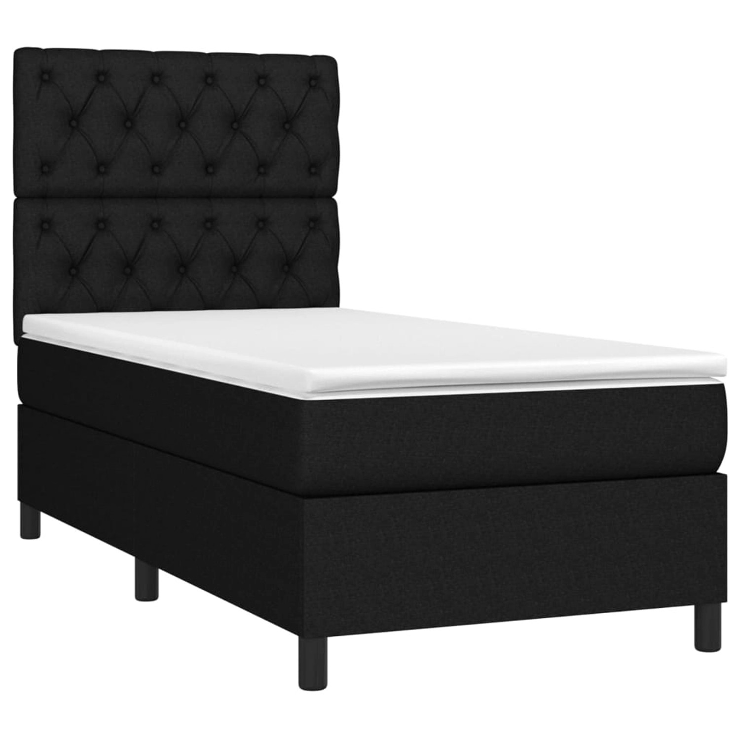 vidaXL Boxspringbett mit Matratze & LED Schwarz 80x200 cm Stoff 3135071 günstig online kaufen