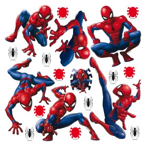 Sanders & Sanders Wandtattoo Spider-Man, blau-rot, 40 Aufkleber, 0,3x0,3m.