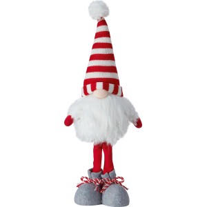 Weihnachtswichtel, 50 cm, rot-weiß gestreift, festliche Weihnachtsdekoration für Innenräume.