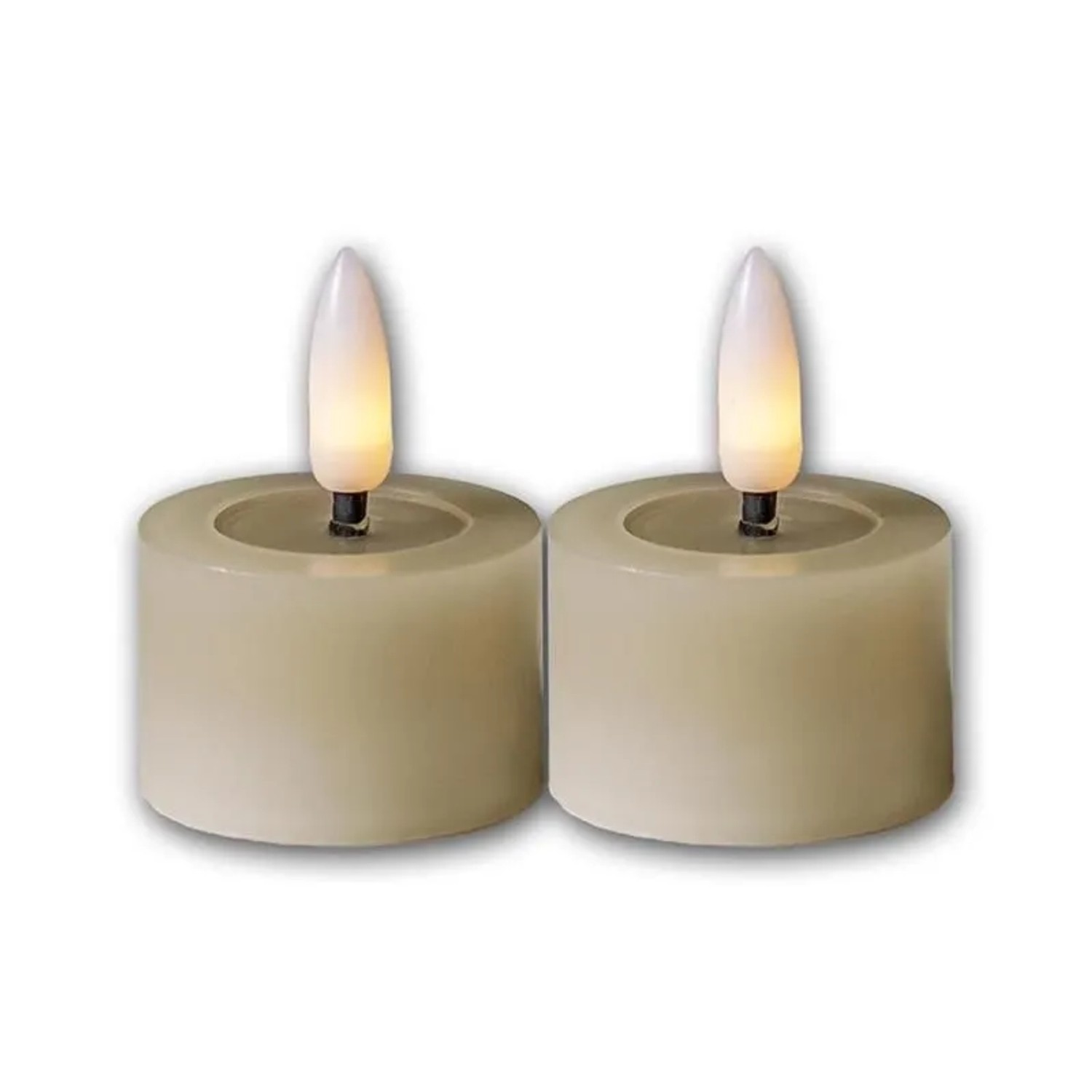 Star Trading LED Teelicht FLAMME FLOW M Beige Timer 2er Set