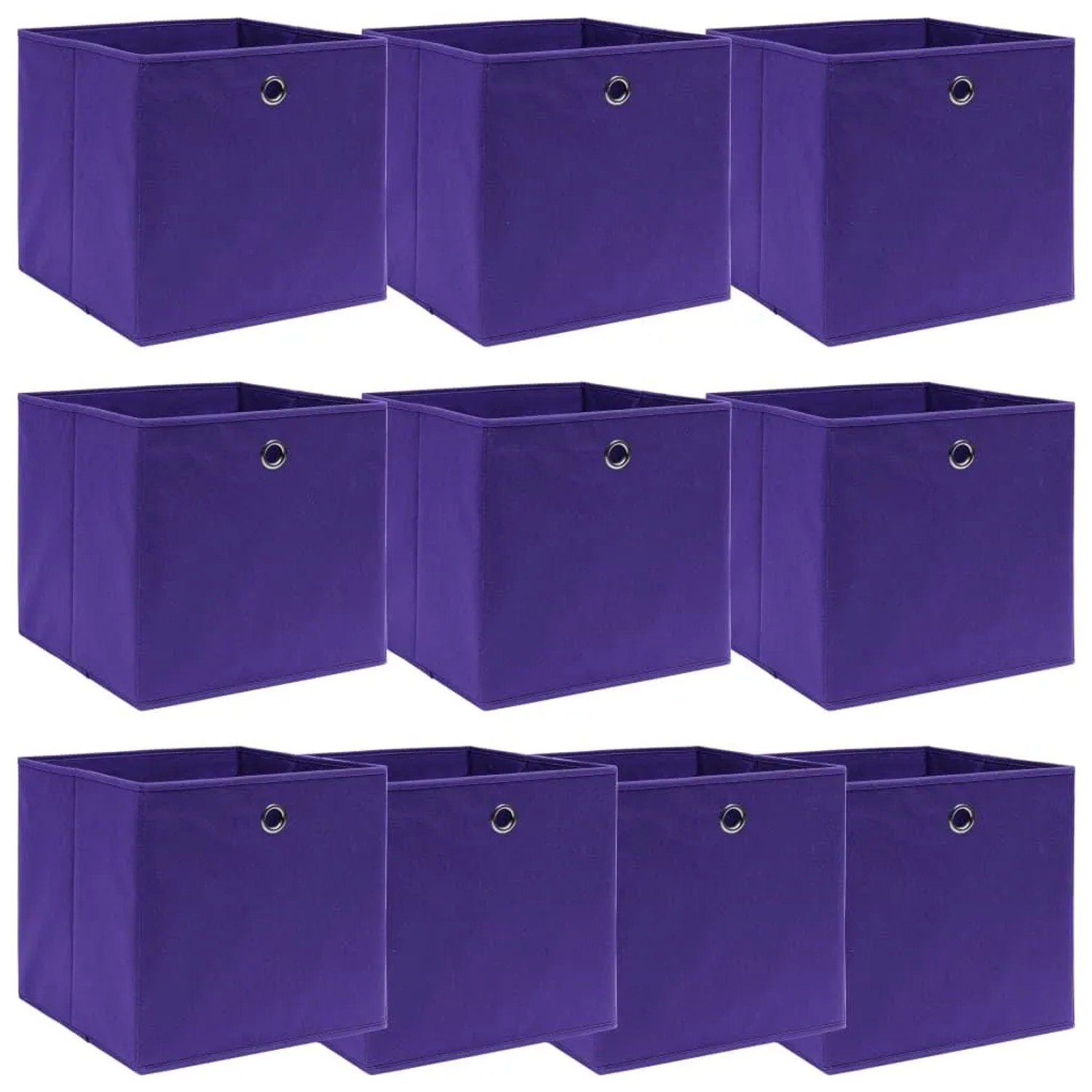 vidaXL Aufbewahrungsboxen 10 Stk Lila 32x32x32 cm Stoff 288355