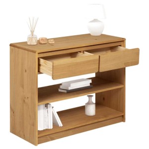 vidaXL Konsolentisch SAUDA Eiche-Optik 89,5x36,5x73 cm Kiefernholz 377599