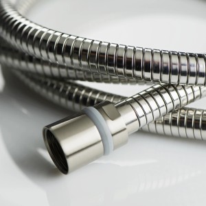 Tiger Stretch-Brauseschlauch Boston, Edelstahl gebürstet, flexibler Duschschlauch.