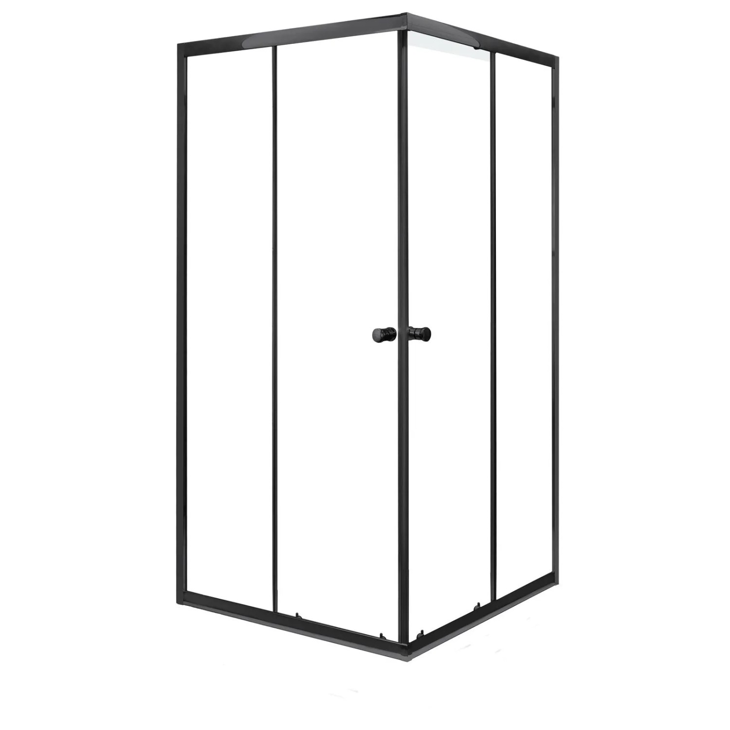 Kerra Duschkabine Olga SQ 90x90cm 4mm ESG Glas Schwarz ohne Duschwanne