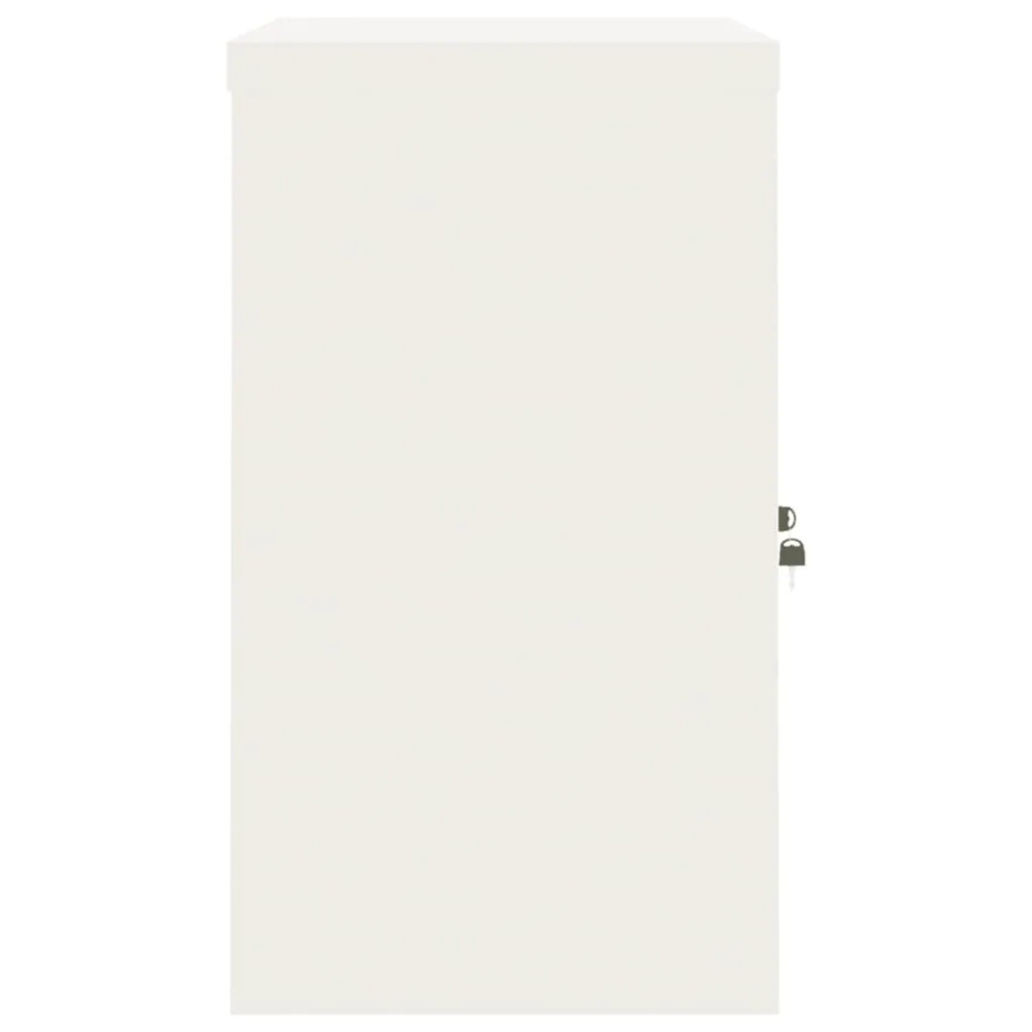 Weißer vidaXL Aktenschrank aus Stahl, 90x40x70 cm, mit Schloss und Schlüssel für Büro.